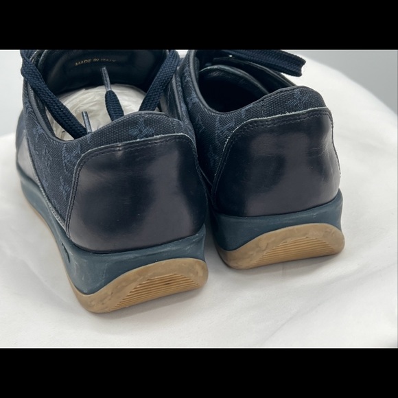 Louis Vuitton Women's Navy Monogram Mini Lin Canvas Sneakers EU Size 38 MA0052 - Picture 6 of 16